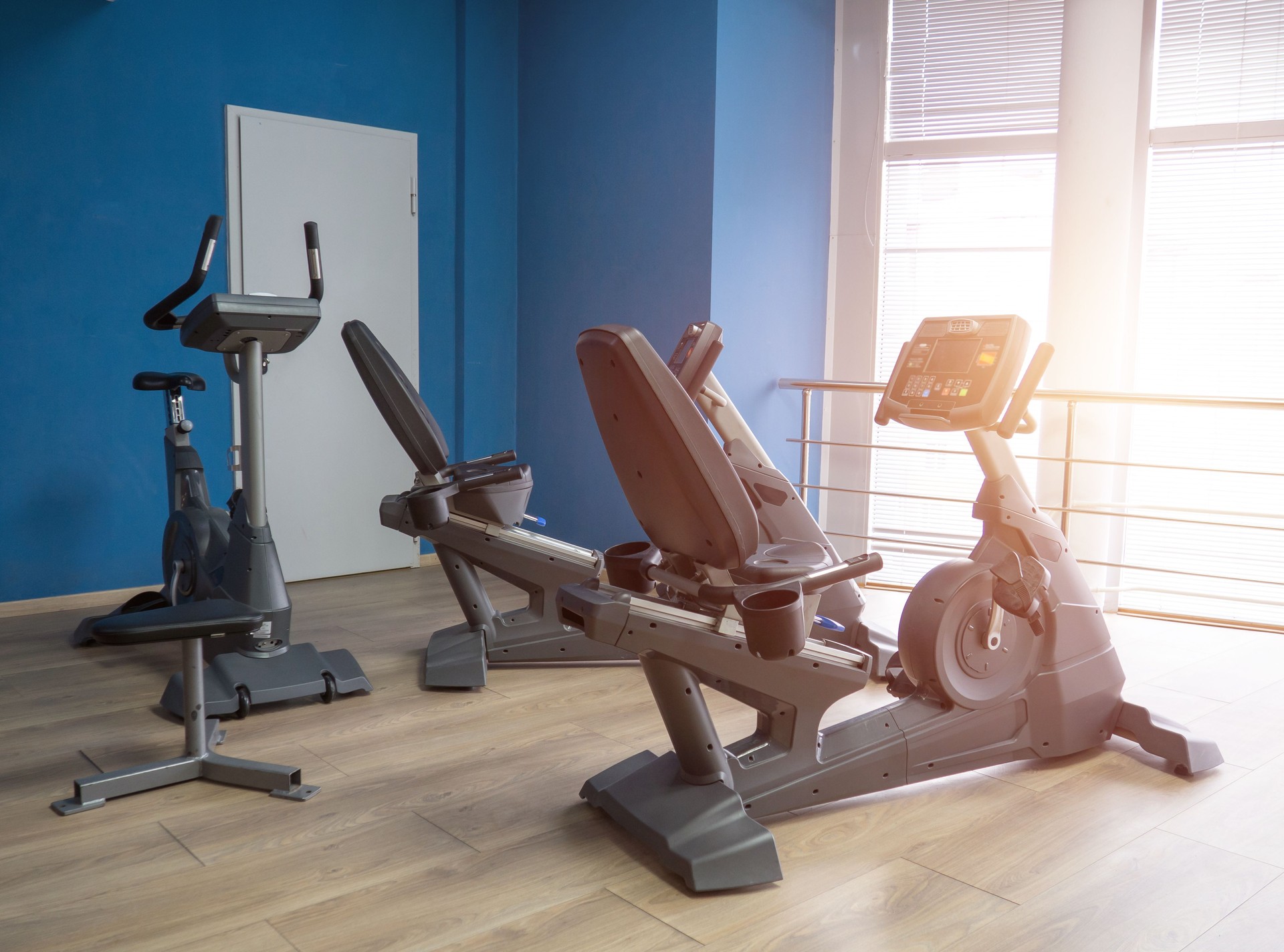 training exercise bikes. Healthy lifestyle concept